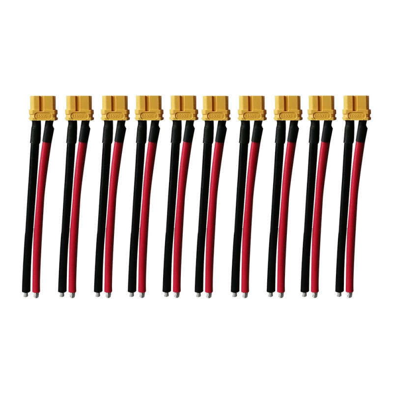 Prises XT60 Femelle avec Cable 10cm X10 pcs