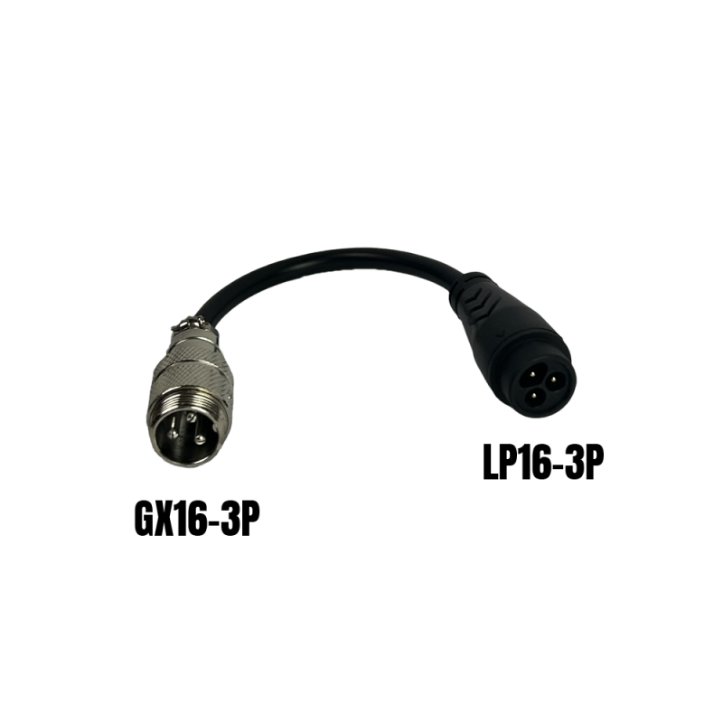 Adaptateur chargeur tous modèles (GX16-3Pins Male- LP16 3P Femelle)