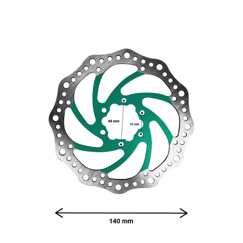 Disque de frein R6 140mm entraxe 44mm (3 couleurs) (Vert)