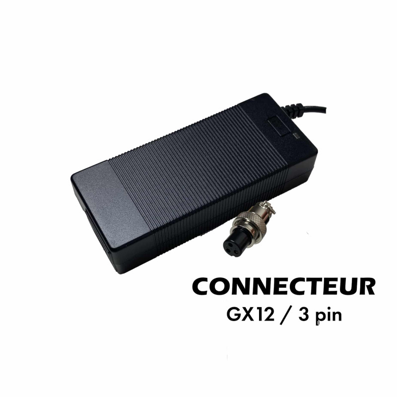 Chargeur 36V-42V / 2A (connecteur GX12-3p)